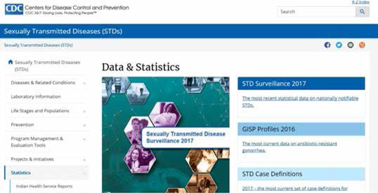 성병을 담당하는 DSTDP 홈페이지