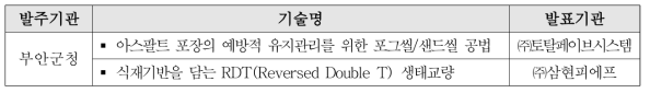 ‘부안군청 찾아가는 기술설명회’발표기술