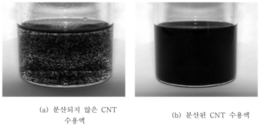 MWCNT 수용액의 응집현상