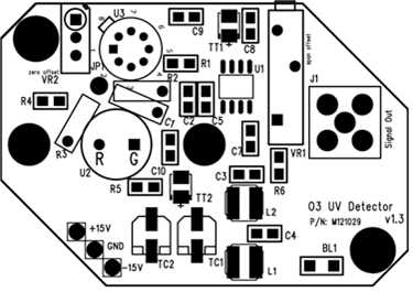 UV detector pre-amp board of O3 Analyzer