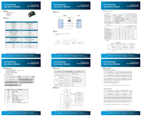 전기화학식 포름알데히드 가스센서 모듈 data sheet