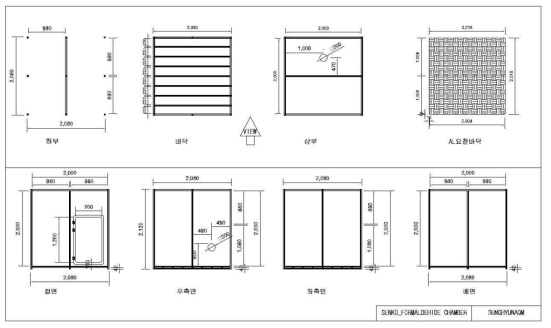 Vaporization을 이용한 저 농도 센서 평가 챔버 제작도면