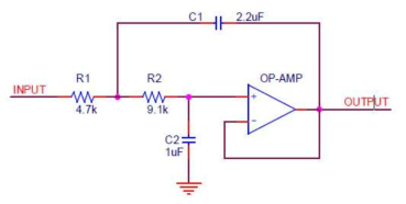 Active Sallen-Key low pass filter