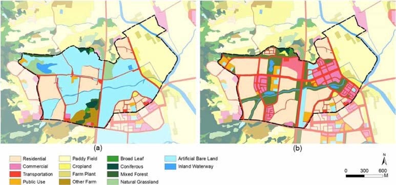 Land Cover Map in 2013(a) and 2018(b)