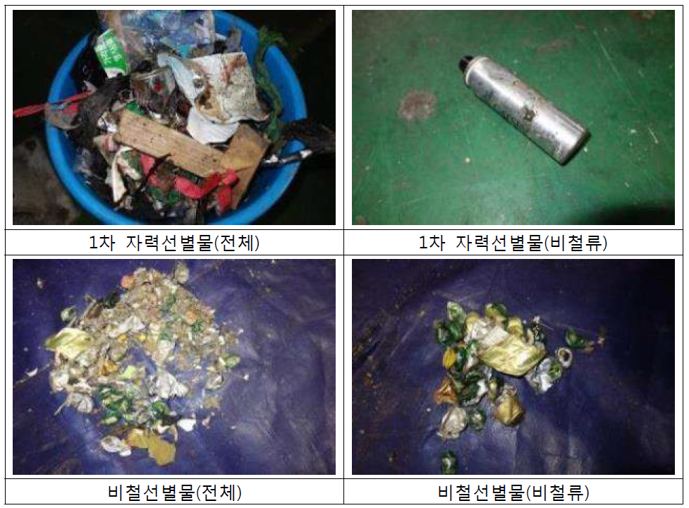 비철류 선별사진