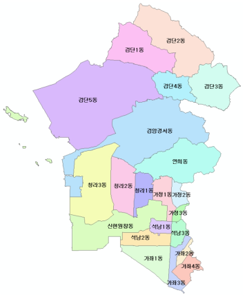 Administrative map of Seo-gu, Incheon