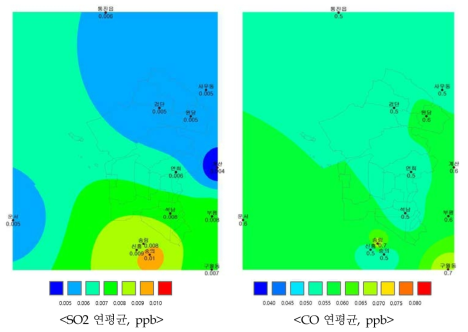 Spatial distribution of air pollution in Seo-gu