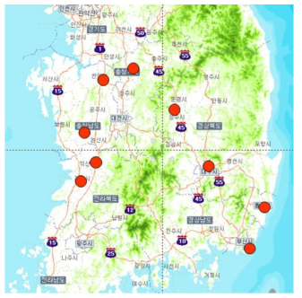 전국 노면 취득 지점