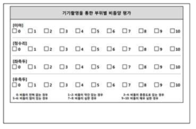 각질, 홍반 측정 score 예시