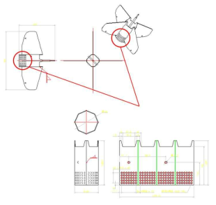 폼브레이커(foam breaker) 및 타공판 설계 도면