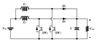 병렬 인덕터를 사용한 부스트 컨버터의 전력회로