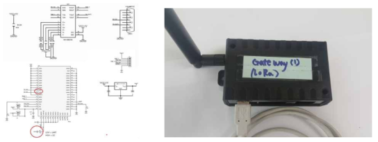 LoRa 통신 게이트웨이 회로도 및 1차 시료