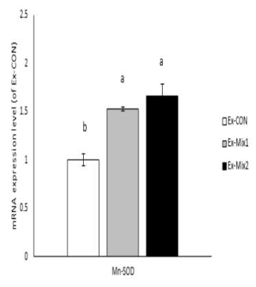 MnSOD mRNA Expression Levels in Muscle of Mice