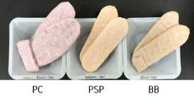 Appearance of enriched foods (5g). PC, positive control(blueberry); PSP, purple sweet potato; BB, blueberry