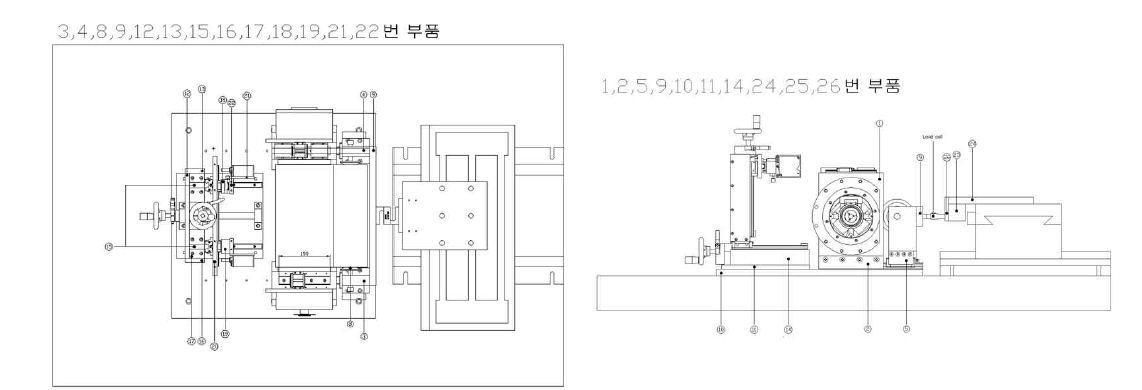 자기베어링 적용 롤투롤 성능평가 장치 조립 도면