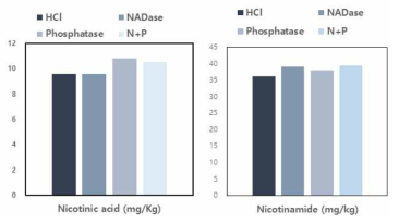 Contents of nicotinic acid and nicotinamide in cabbage depending on acid hydrolysis and various enzyme hydrolysis