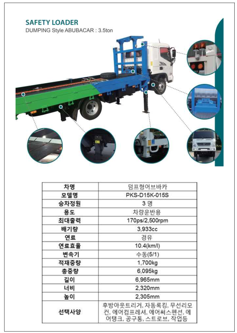 P社 3.5ton 덤프형 어브바카 제품