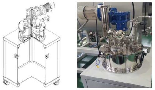나노분말 균일이송장치 Cross-Section 및 챔버 제작품