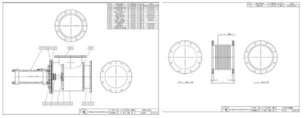 Angle Valve 및 Bellows 도면