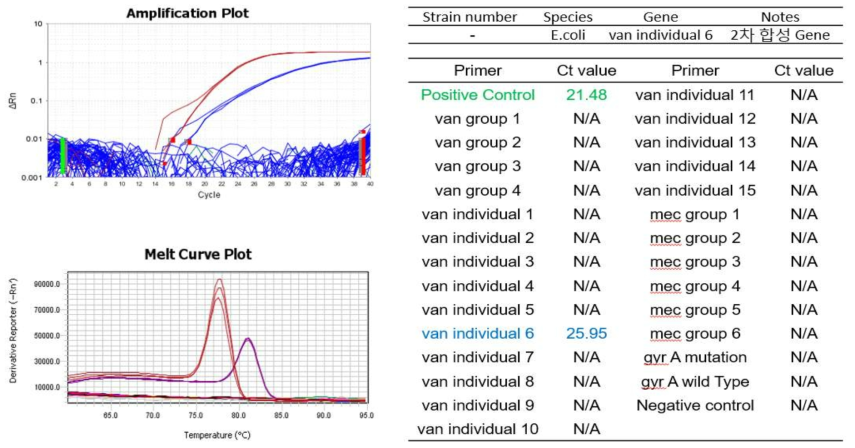 Van Individual6 합성 유전자 적용시험 결과