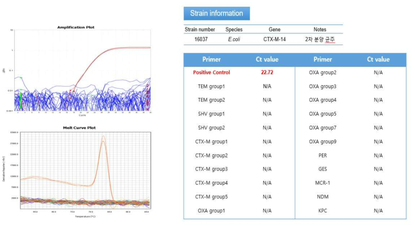 질병관리본부 16037 균주 적용시험 결과