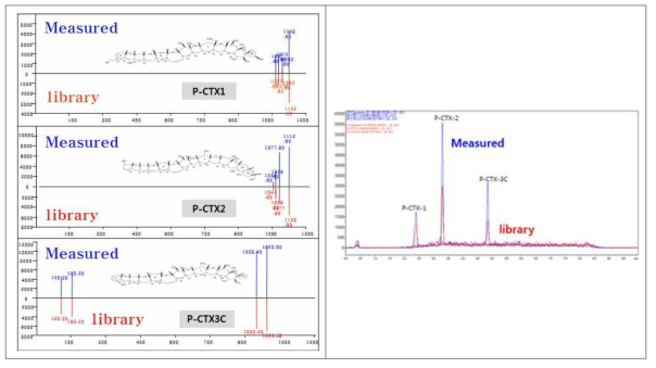 Comparison of the predicted MRM conditions and confirmed MRM conditions