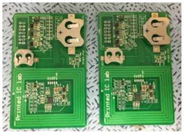 개발된 PCB 기반의 싱글 Si칩 기반 NFC온도센서 태그