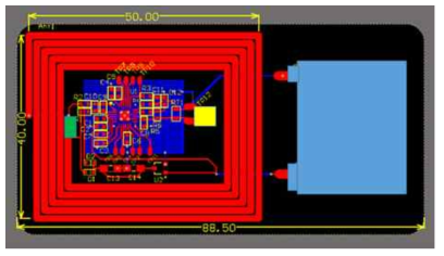 R2R 그라비아 안테나 FPCB + 인쇄 2차전지 +인쇄온도센서+싱글 Si칩 (NFC+Processor) 브릿지 기술을 이용한 디자인 컨셉