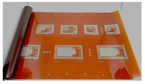 R2R 그라비아 장비를 통해 인쇄된 온도센서 내장 FPCB의 롤 이미지