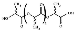 Chemical structure of polylactide