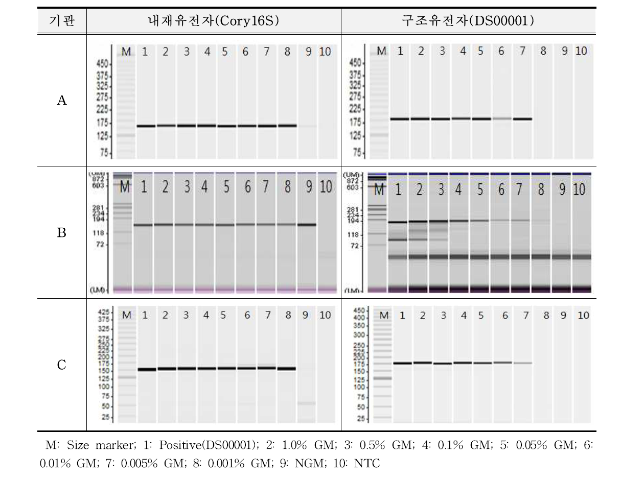 유전자변형 미생물 DS00001에 대한 민감도 1차 시험 결과