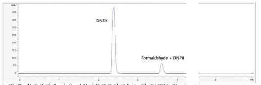 화장품법에 따라 전처리한포름알데히드 및 DNPH Chromatogram