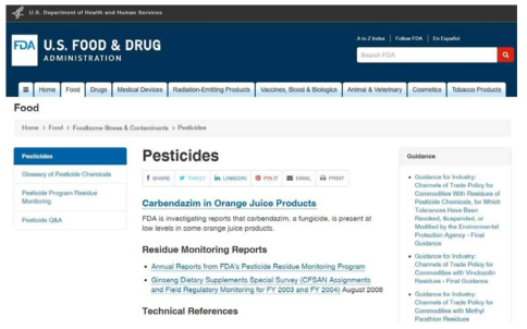 미국 FDA의 잔류농약 모니터링 데이터베이스