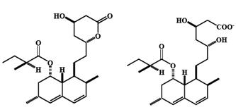 Monacolin lactone형과 acid형 구조