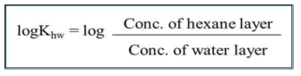 Hexane-Water 분배계수 logKhw 방정식