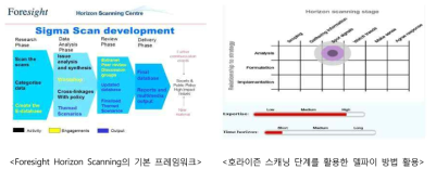 Foresight Horizon Scanning 출처: Horizon Scanning 시스템과 분석사례 및 시사점 : 싱가포르 RAHS를 중심으로, 한국정보화진흥원(2014)