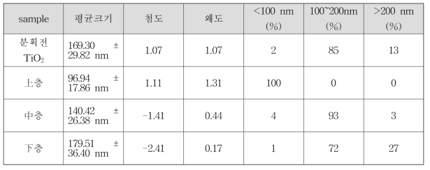 T4의 수크로스 분획전, 분획후 상층, 중층, 하층에 대한 주사전자현미경 분석