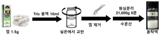 껌 혼탁액 제조 모식도