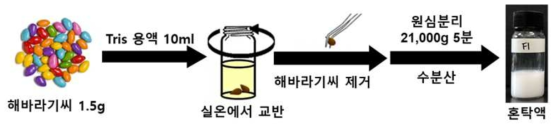 해씨초코볼 혼탁액 제조 모식도