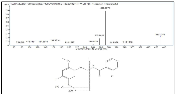 25I-NBF 대사체 M6(Carbonylation)의 구조 규명