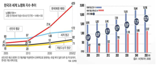 노령화 사회 추세와 치매인구의 증가