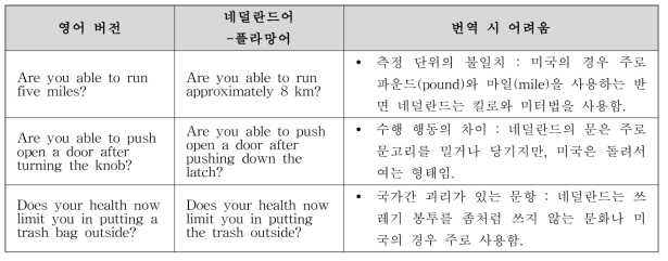 네덜란드 번역시 어려움 예시