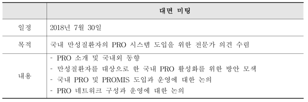 전문가 대면 미팅