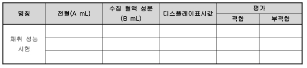 채취 성능 시험 기록표 예시