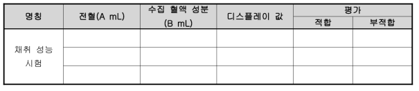 채취 성능 시험 기록표