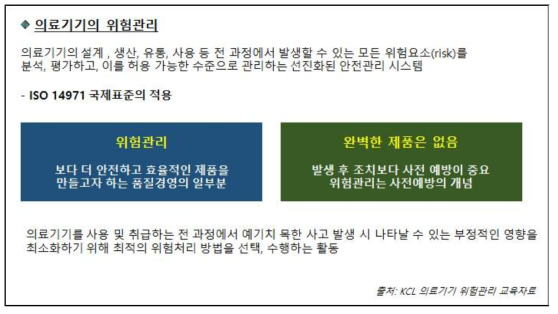 의료기기 위험관리의 정의