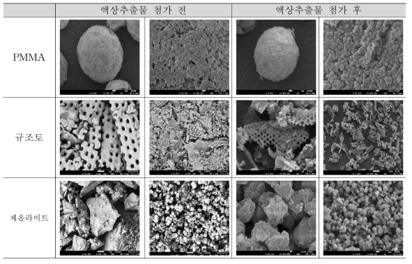 캡슐화 전,후의 입자 사진