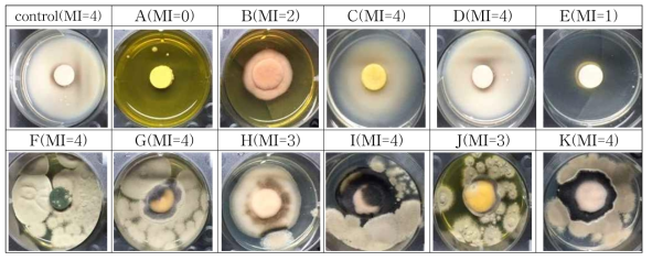 Antifungal performance of various natural substances on Aureobasidium pullulans