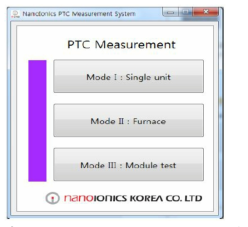 PTC Measurement 실행 화면