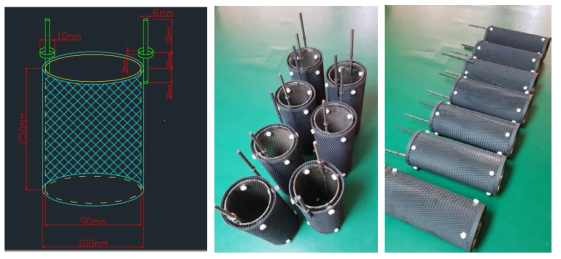 OH 라디칼 NMB 세정수 생산을 위한 Ir-Ta 특수 코팅된 불용성 DSA 전극 설계도와 사진